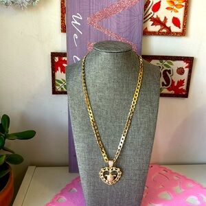 Necklace 18 k gold plated de tortuga y corazón